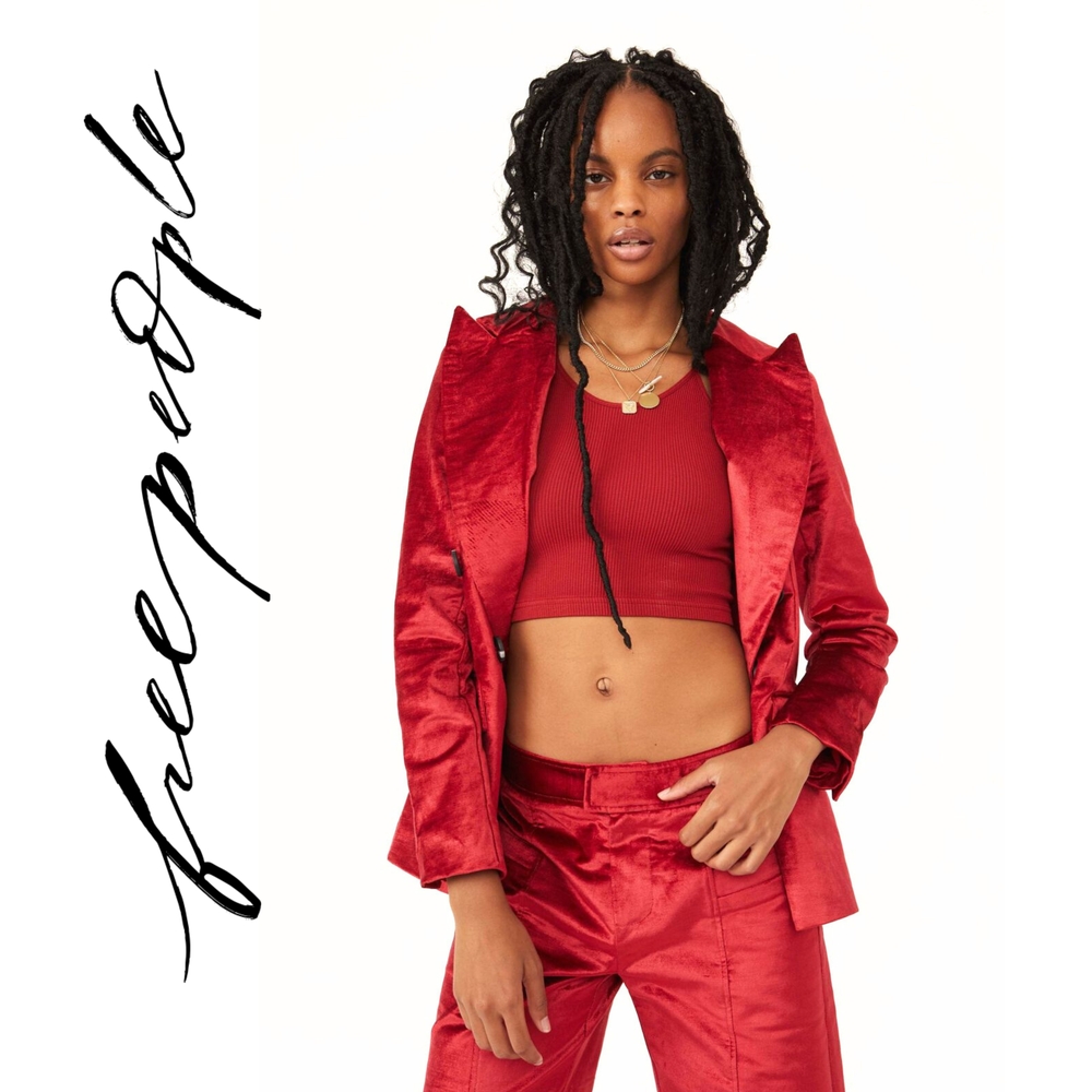 Free People - Velvet Ashby Blazer - Cherry Juice